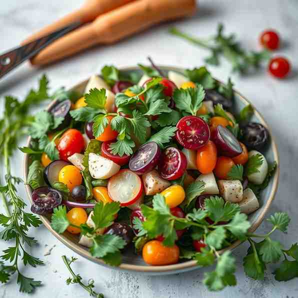 Delicious Vegan Salad Recipe - Belarusian Spring Herbs & Veggies