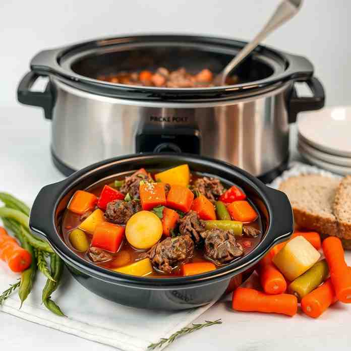 Slow Cooker Beef Stew with Veggies - Easy Crock Pot Recipe