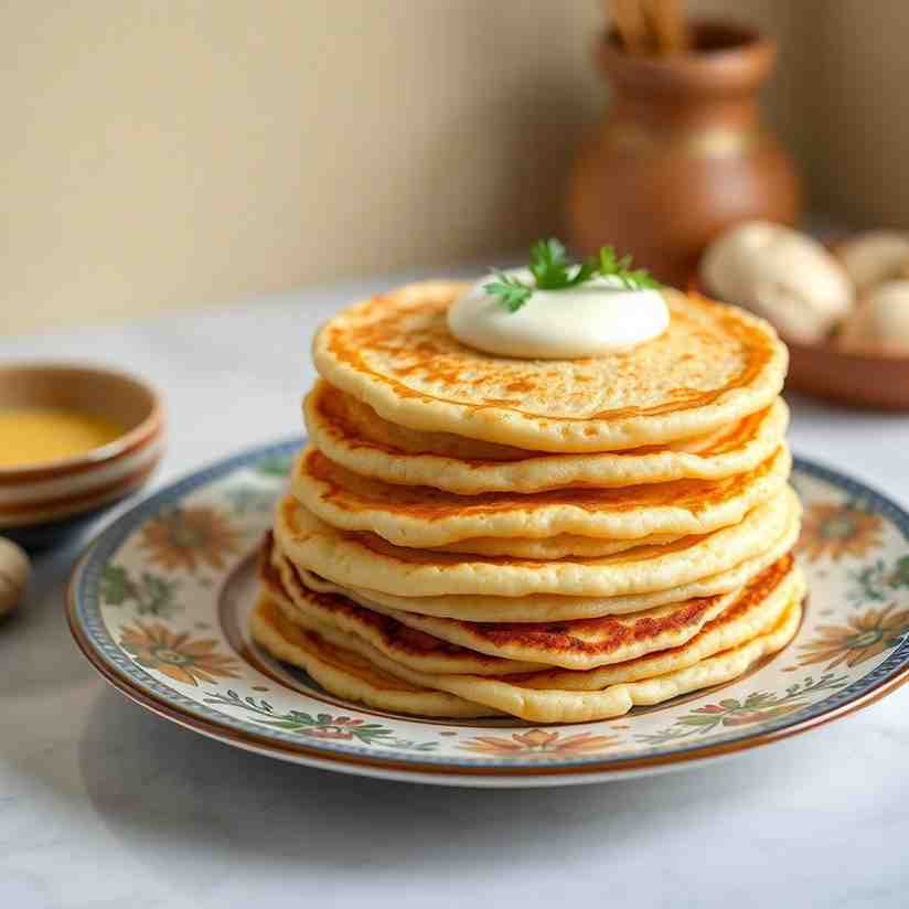 Algerian Mhajeb Flaky Semolina Pancakes